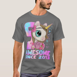 9 år Cute Unicorn Fantastisk sedan 2013 T Shirt