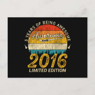 9 År Gammal 2016 Retro Awesome 9-årspresent Vykort