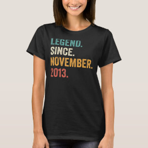 9 år gammal 9:e födelsedagslegend sedan Novembe T Shirt