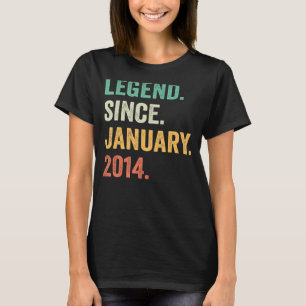 9 år gammal 9:e födelsedagspojklegend sedan januar t shirt