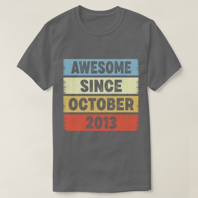 9 år gammal Fantastisk sedan oktober 2013 9:e föde T Shirt (Design framsida)