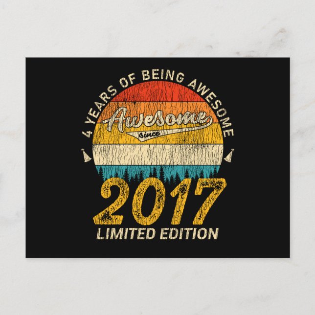 9 År Gammal Födelsedag Retro Awesome 9-årspresent Vykort (Framsida)