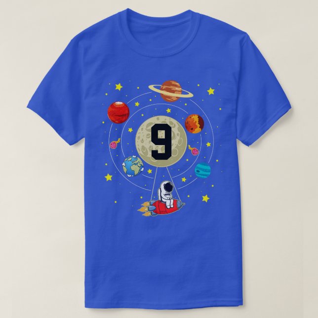 9 år Gammal födelsedagsgåva Astronaut 9:e födelsed T Shirt (Design framsida)