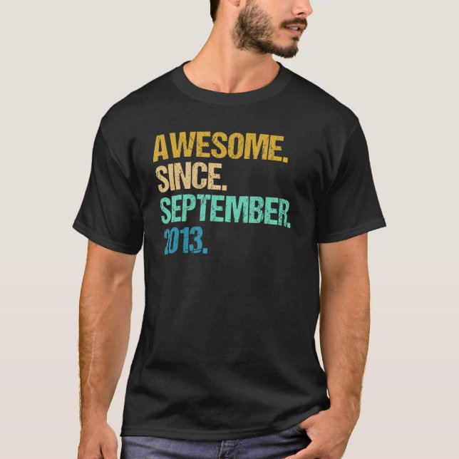 9 år gammal Funny Fantastisk sedan september 2013  T Shirt (Framsida)