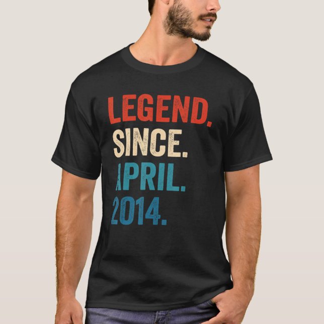 9 år gammal gåva sedan april 2014 9:e födelsen t shirt (Framsida)