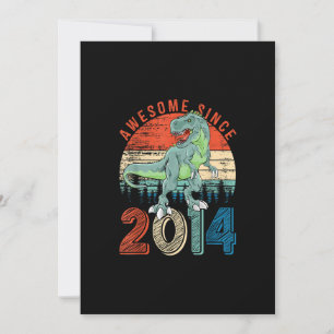 9-årig dinosaurpojke Awesome sedan 2014 9-årsdag Inbjudningar