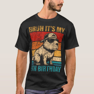9 Årig Födelsedags Pojke Capybara Bruh Det är Min T Shirt