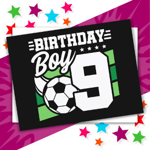 9 Årig Fotbollsfest 9-årsdag Pojke Vykort