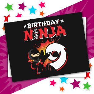9-årig serietidningsstil Ninja 9-årsdag Vykort