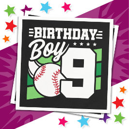 9-åriga baskiska Party-tema 9:e födelsedagspojken Pappersservett