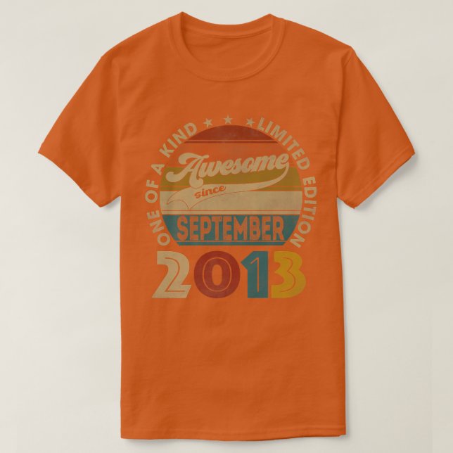 9-åriga gåvor Fantastisk sedan september 2013 9 T Shirt (Design framsida)