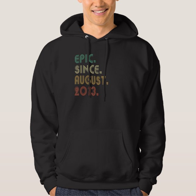 9 års ålder Epic sedan augusti 2013 9:e födelsedag Hoodie (Framsida)
