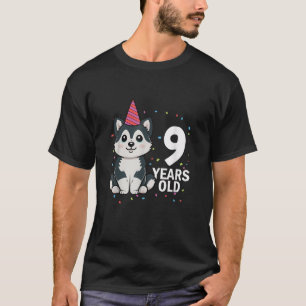 9 ÅRS ÅLDER Husky Hund älskare 9:e födelsedag T Shirt