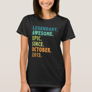 9 års ålder sedan oktober 2013 9:e födelsedagen t shirt