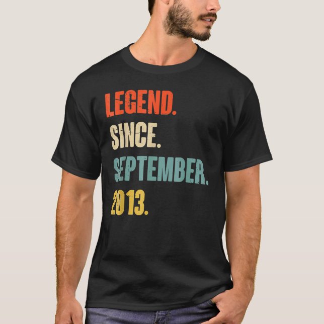 9 års ålder sedan september 2013 9:e födelsen t shirt (Framsida)