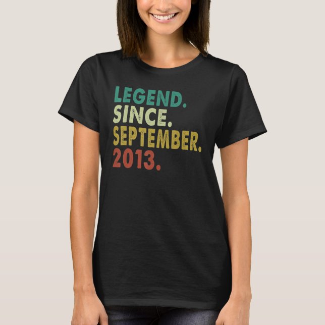 9 års ålder sedan september 2013 9:e födelsen t shirt (Framsida)