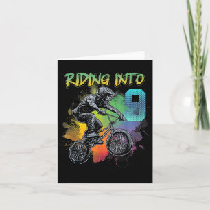 9 års BMX Birthday Boy Bicycle 9: e BMX Rider Kort