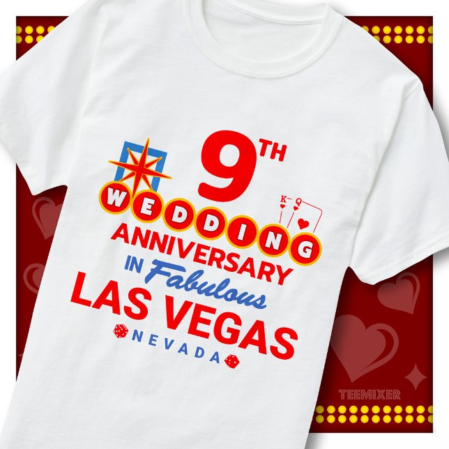 9-års bröllopsdag Fantastiskt par i Las Vegas T Shirt (Skapare uppladdad)