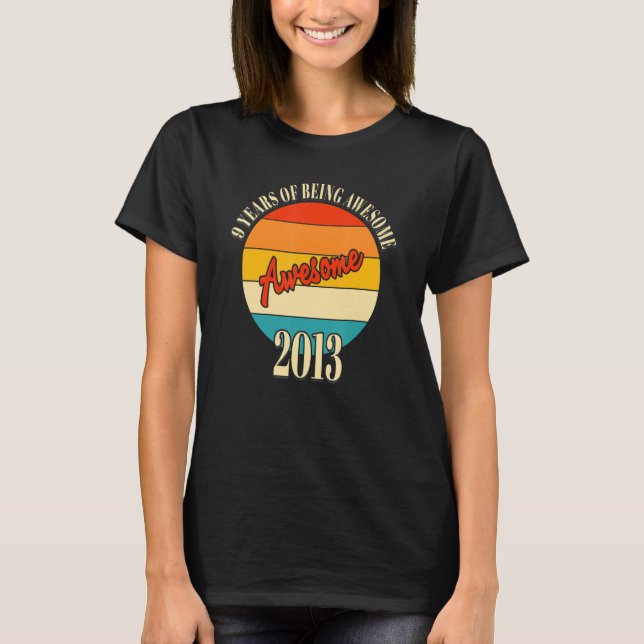 9 års Fantastisk 2013 9:e födelsedagen 1 T Shirt (Framsida)