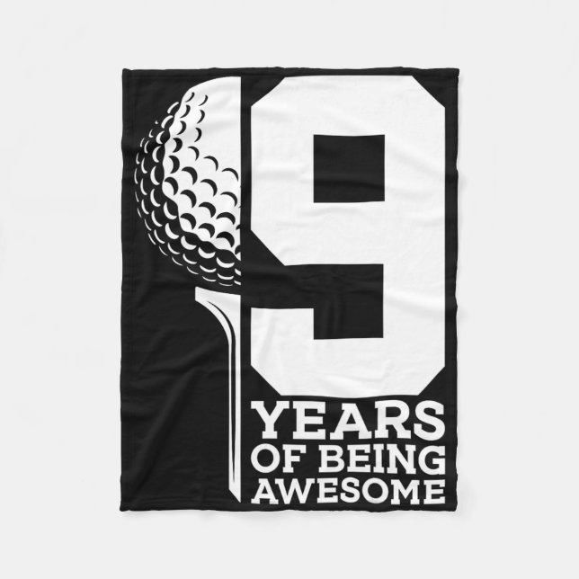 9 års Fantastisk Golf 9:e födelsedagen Fleecefilt (Framsidan)