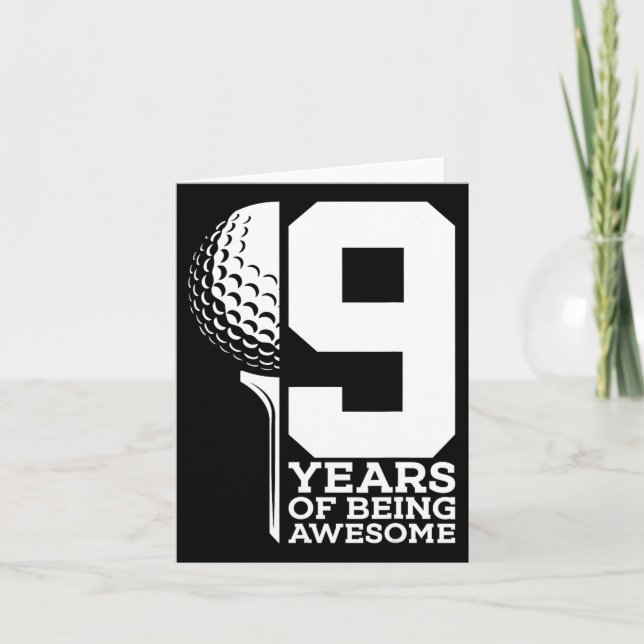 9 års Fantastisk Golf 9:e födelsedagen Kort (Framsida)