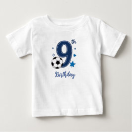 9-års födelsedag fotboll småbarn t-shirt