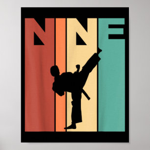 9-års födelsedag Karate Taekwondo tema 9 år gammal Poster