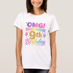 9-års födelsedag vän OMG Det är min väns roliga ba T Shirt