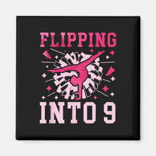 9-års födelsedags Cheerleading Flicka Nio År Gamma Magnet