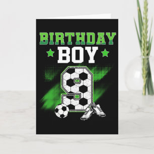 9-års födelsedags pojke fotboll 9 år gammal sport  kort