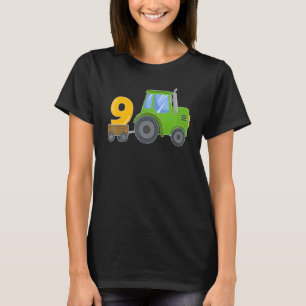 9 års Födelsedagsfest av Grönt Farm Tractor Farme T Shirt