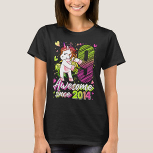 9 års gamla blomningsgåvor från Unicorn 9:e födels T Shirt