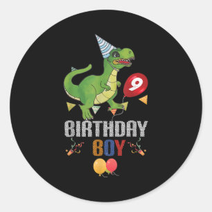 9 års gamla gåvor 9:e födelsedagspojken Rawr I är Runt Klistermärke
