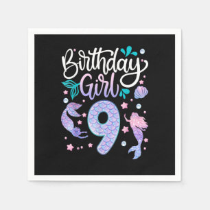 9 års gamla gåvor från födelsedagstjuliga barn 9:e pappersservett