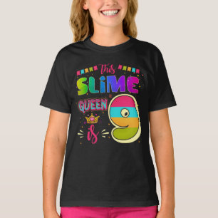 9 års gammal 9:e födelsedag Slimmad Queen Girl Par T Shirt
