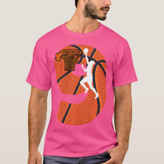 9 års gammal 9:e Födelsedagsfesten Basketball Them T Shirt