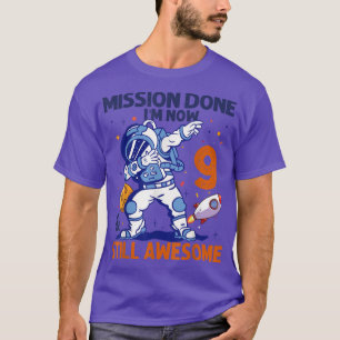 9 års gammal astronaut-rymdplan 9:e födelsedagstjo t shirt