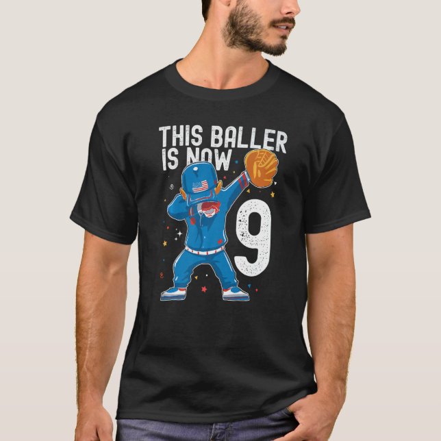 9 års gammal baskeboll, 9:e årsspelarpojke t shirt (Framsida)