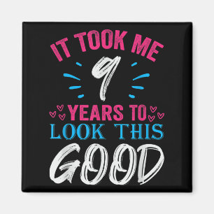 9 års gammal födelsedagsgrafik, nittonde B-da Magnet