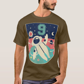 9 års gammal födelsedagspojke Astronaut 9:e dagen T Shirt