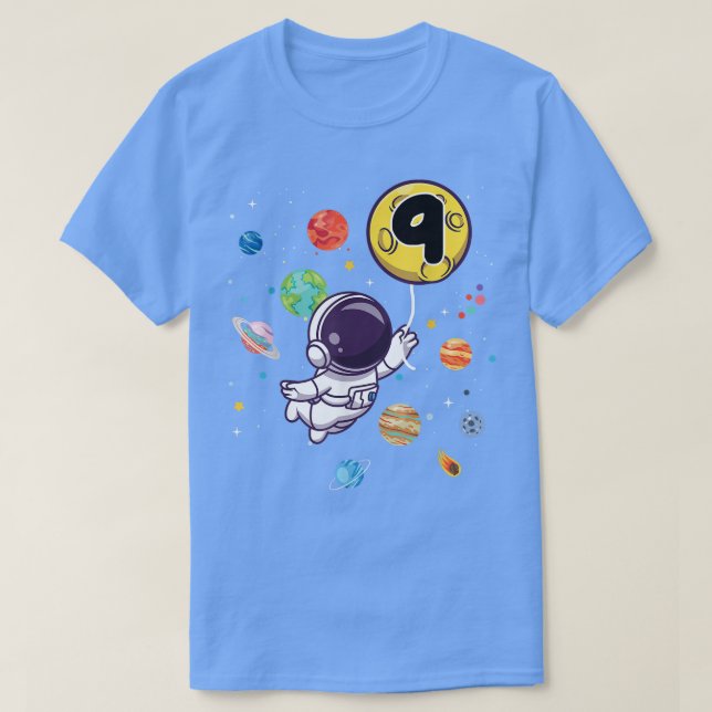 9 års gammal födelsedagstjocklek Tees Astronaut 9: T Shirt (Design framsida)