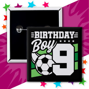 9 års gammal fotbollsmatch Party 9:e födelsedagspo Knapp