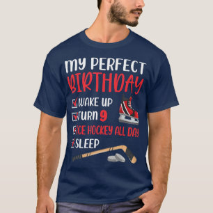 9 års gammal ishockey-Födelsedagsfest 9:e pojkdage T Shirt