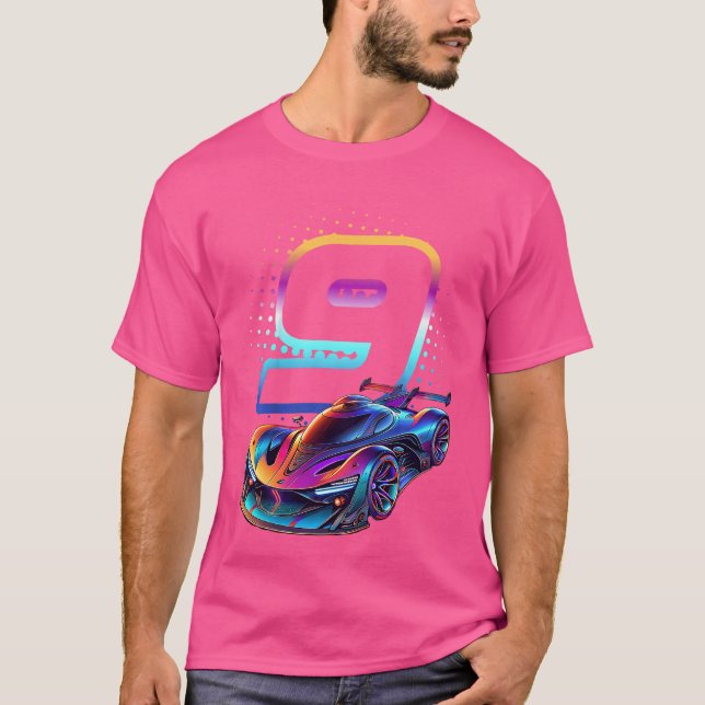 9 års gammal Tävling 9:e födelsedag Futuristiska T Shirt (Framsida)