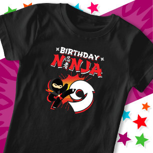 9 års gammal Tecknad Bok Stil Ninja 9:e födelsedag T Shirt