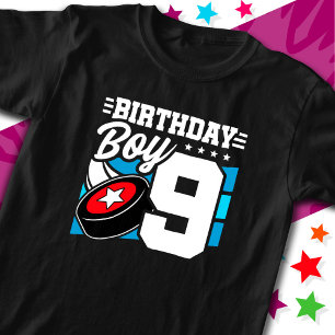 9 års gammalt Hockey Party-tema 9:e födelsedag T Shirt
