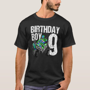 9 års gammalt tema med fyra Födelsedagsfester Atv T Shirt