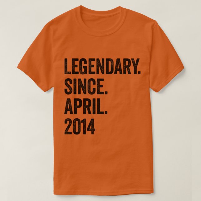 9 års legendary sedan april 2014 9:e födelsedagen t shirt (Design framsida)