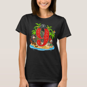 9 års Pirat-födelsedagspresent Pirater-Frakt Arr 9 T Shirt