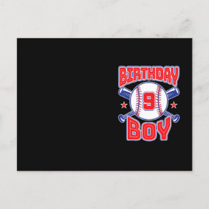 9-årsdag Baseboll Stort Nummer Nio 9 År Gammal Vykort